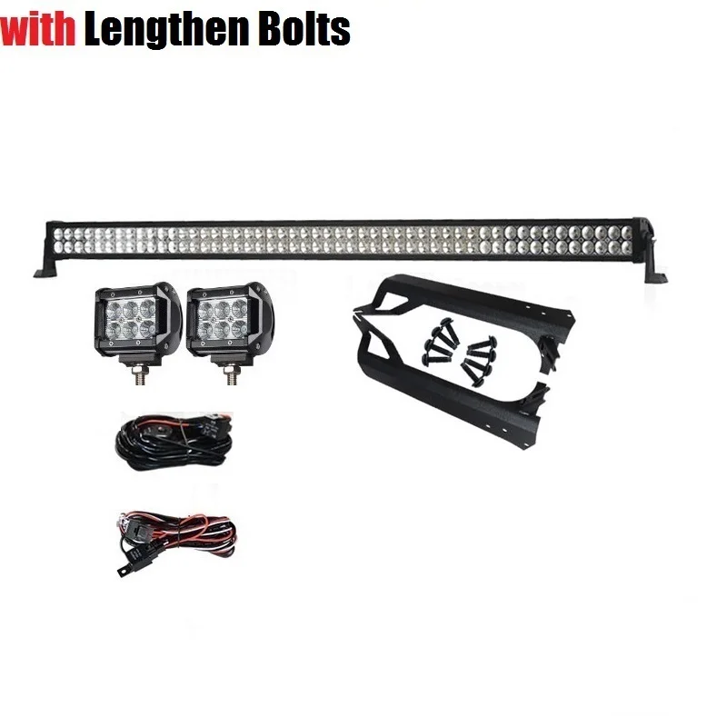 with Longthen Bolts 50 дюймов 288 Вт " 18 Вт внедорожный двухрядный прямой комбинированный светодиодный светильник с креплением для Jeep Wrangler TJ 97-06 комплект пульта дистанционного управления - Цвет: with Longthen Bolts