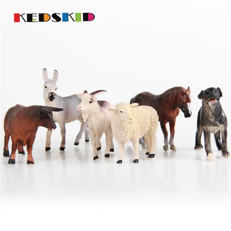 6 шт./партия детская модель животного тигра льва панды набор пластиковых