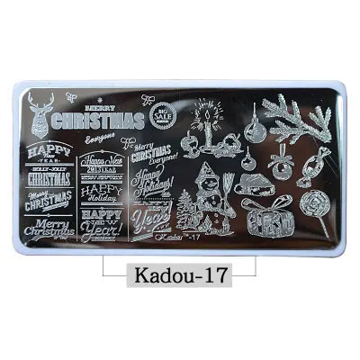 17 Nowflakes(Kadou1-22S)-стальная штамповочная пластина Новинка 22 Рождественский дизайн ногтей Изображение Штамповка пластина лак маникюрный шаблон педикюр - Цвет: 17