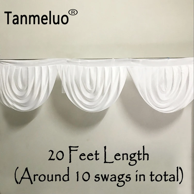 6 м длина белый свадебный фон качающийся ледяной Шелковый стол юбка для отеля