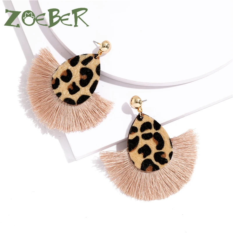 Богемные леопардовые Висячие серьги бисквитные круглые полимерные
