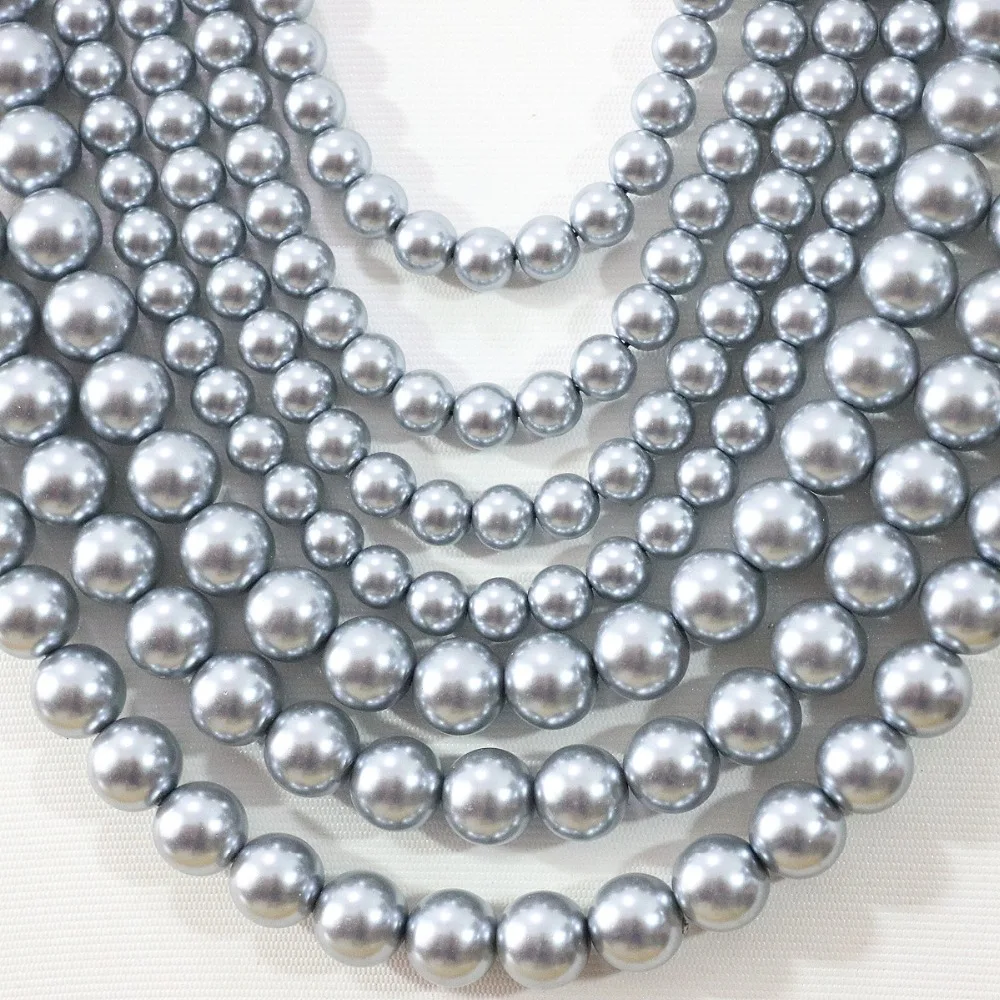 Свежий светильник серое 7 рядов элегантное ожерелье серьги круглый корпус