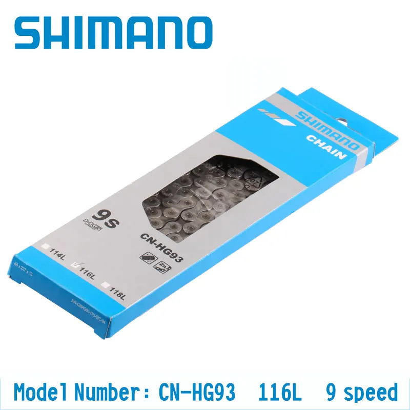Shimano Deore HG93 9 скоростная цепь MTB/горный велосипед HG-X 116л для шоссейного велосипеда |