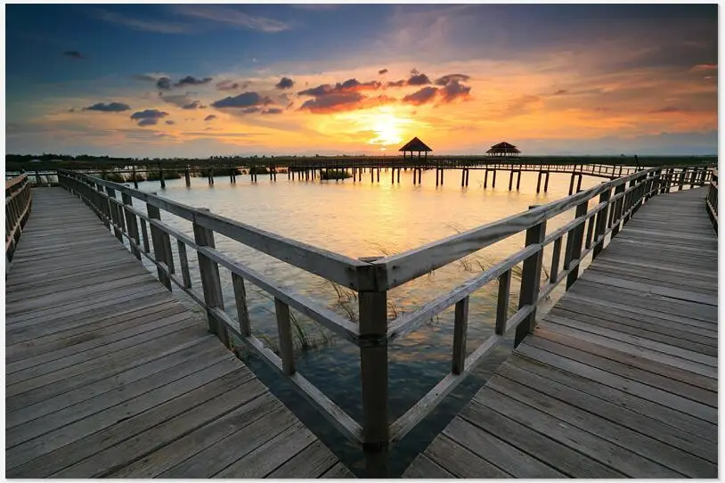 Пользовательские обои с природными пейзажами вид на море восхода солнца 3D