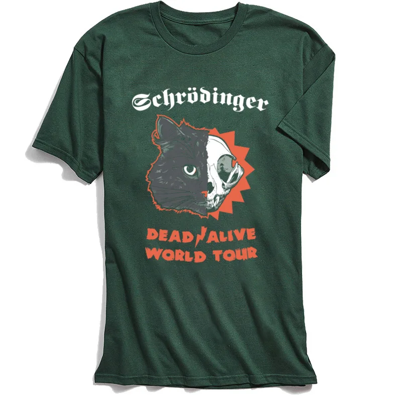 Мужская футболка из 100% хлопка Молодежная Футболка Schrodinger Dead Alive World Tour с