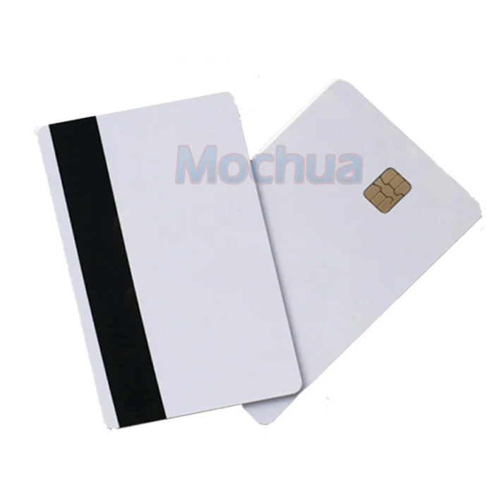 100 pieces Contact SLE4442 Chip ISO7816 PVC Smart IC Card with 2750oE Hi Co Mag-stripe