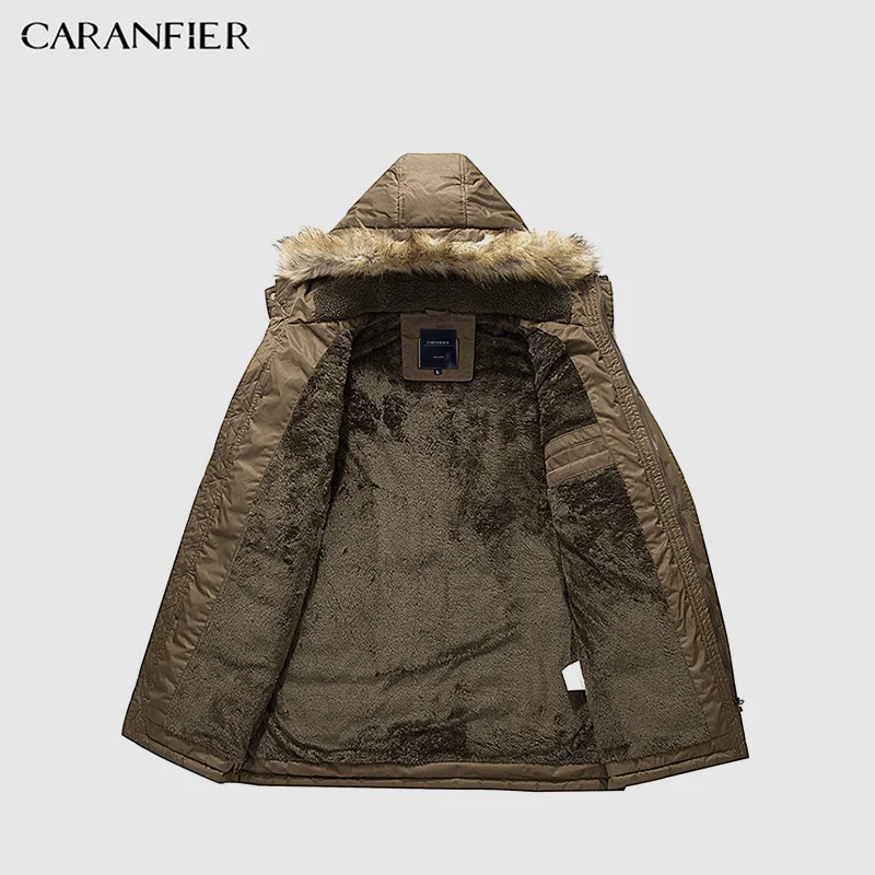 Мужская зимняя куртка CARANFIER Толстая Повседневная Верхняя одежда мужские