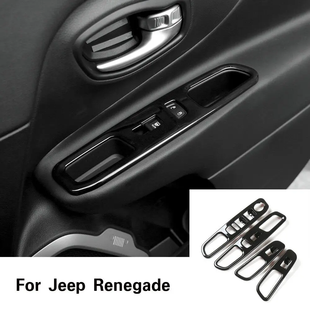 Window Lift Switch Panel Cover Trim 2016-2017 for Jeep Renegade Accessories Black | Автомобили и мотоциклы