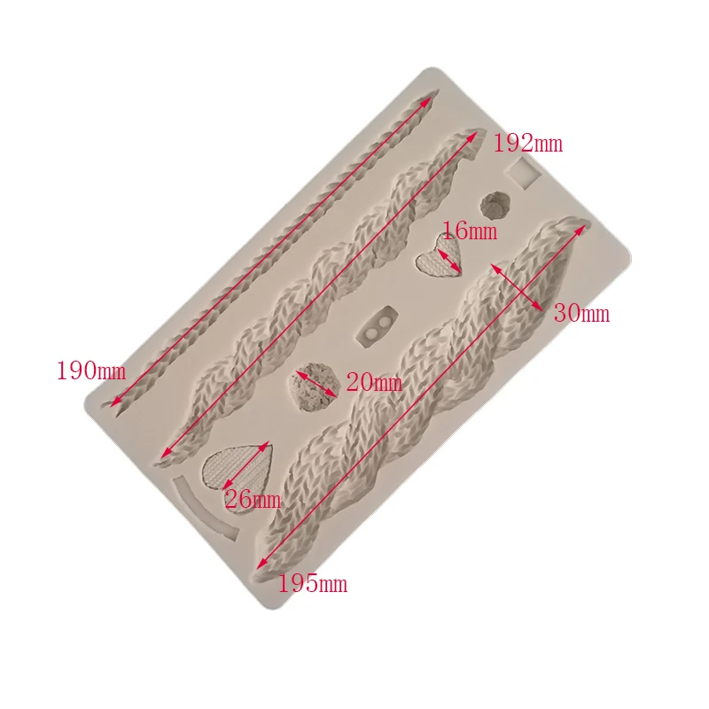 KLM-00138 Electric cable cake decoration silicone mold Knit Line Rope Chocolate Tool | Дом и сад