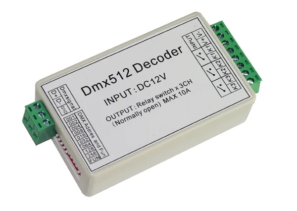 

3 Channel 5A DMX512 Decoder Controller Relay Switch Kit DIY Converter DMX Dimmer Relay With Protective Shell