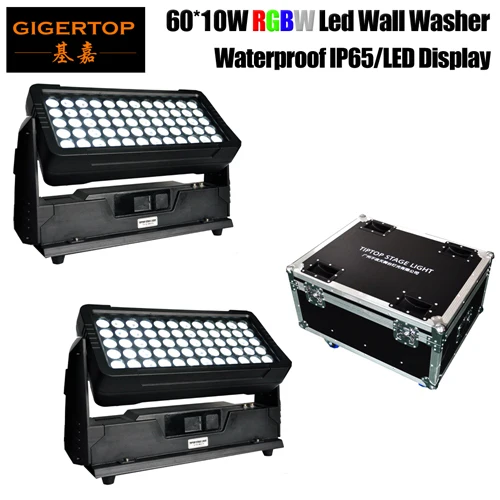 2in1 flight case Gigertop TP-W6010 600 Вт Высокая подставка для блока питания 60x10 Вт RGBW водонепроницаемый Светодиодный светильник для мойки стен светодиодный дисплей установка Quad гладкий цвет - Цвет: 2in1 flight case