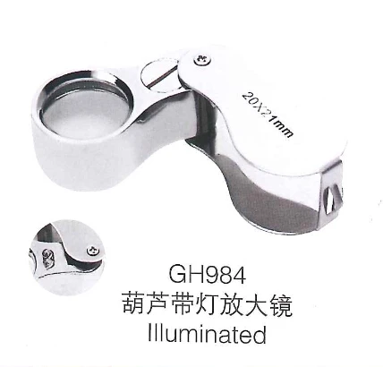 

Mini Jewelry Magnifer 20X21mm with LED Identifying Tool