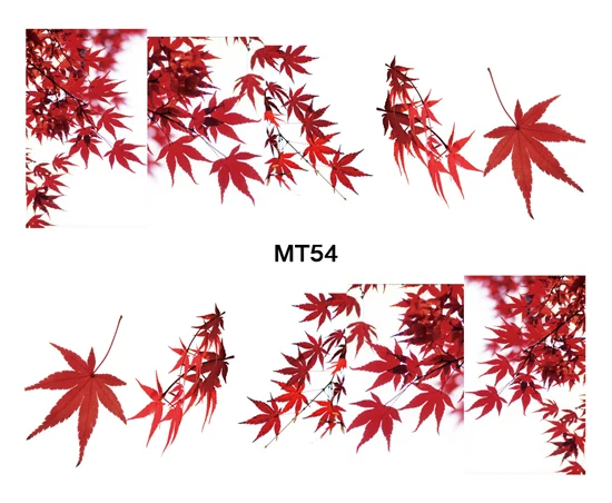 Наклейка для ногтей MT54 с полным покрытием, кленовые листья, переводная Наклейка для ногтевого дизайна, переводная Наклейка для ногтевого дизайна, татуировки, наклейки «сделай сам», инструмент для ногтей