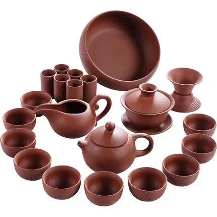 Шахты фиолетовый; песок чайник Gaiwan чайный набор кунг-фу домашнего офиса Ретро чайная чашка, чай церемонии Xi Shi пузатый чайник Набор подарочных коробок - Цвет: 01 Style