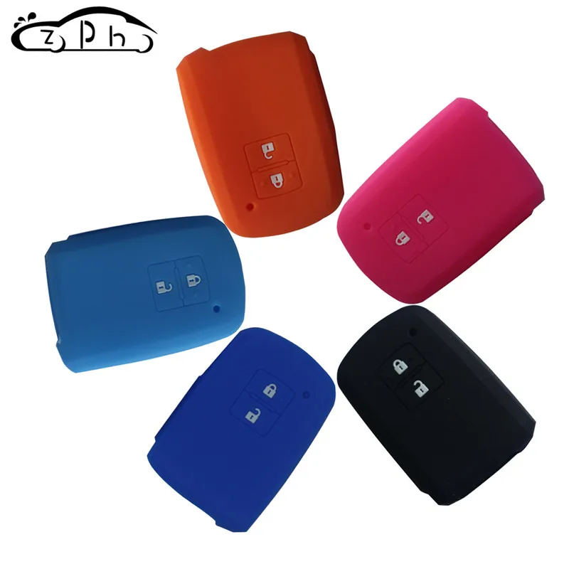 

For Toyota 2 Button Remote Key Case Cover Black Blue Pink Silicone Holder Support Auris Camry RAV4 Yaris Free Shipping