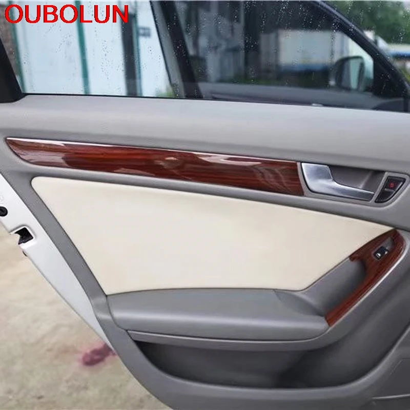 OUBOLUN ABS Plastic Wood Paint Interior Parts Window Switch Handle Trim Front Gear Shif Panel Cover For Audi A4L A4 L 2009-2016 |
