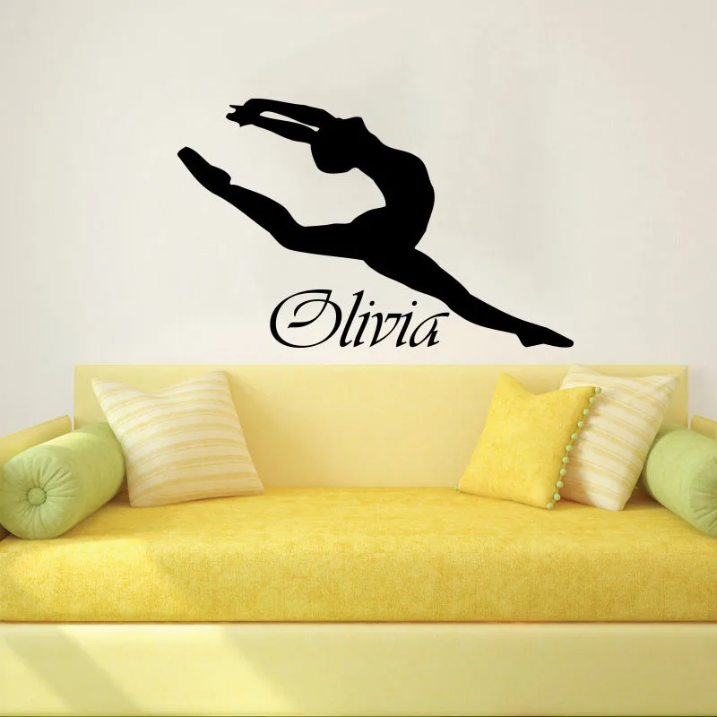 

Ballerina Dance Wall Stickers Living Room DIY Home Decor Wall Decals Custom Personality Name Vinyl Murals