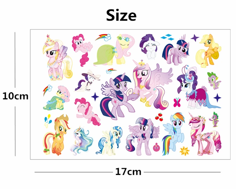 SHNAPIGN милый пони Детский мультфильм временная наклейка Модный летний стиль Эльза