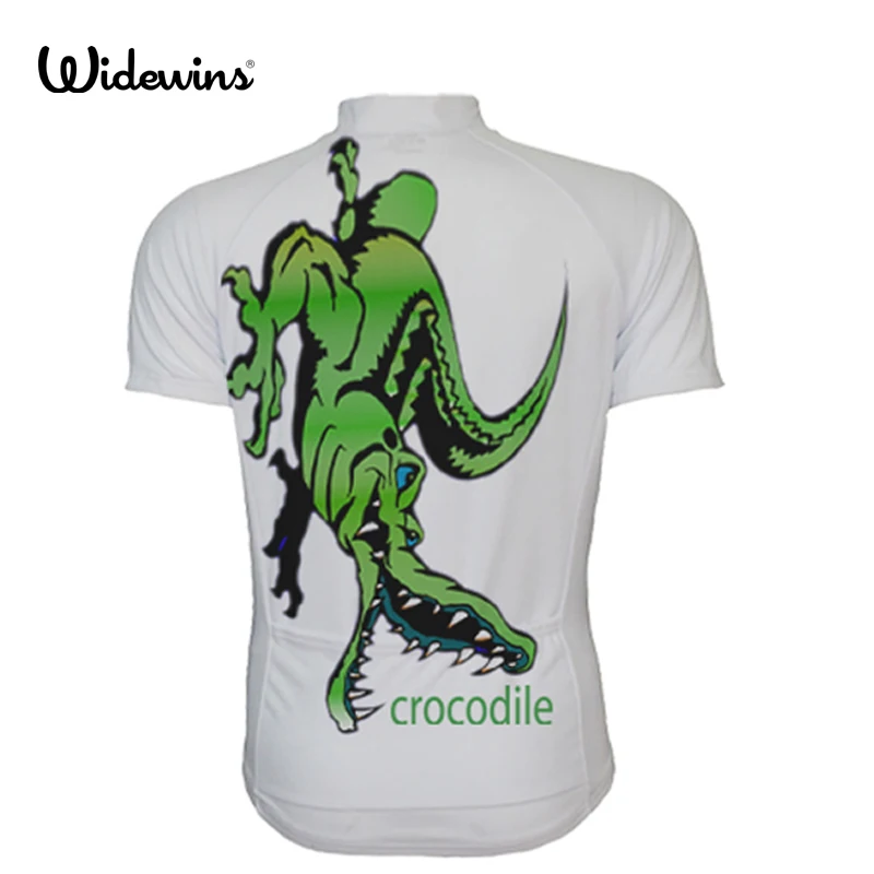Widewins Мужская велосипедная футболка из крокодиловой кожи с коротким рукавом