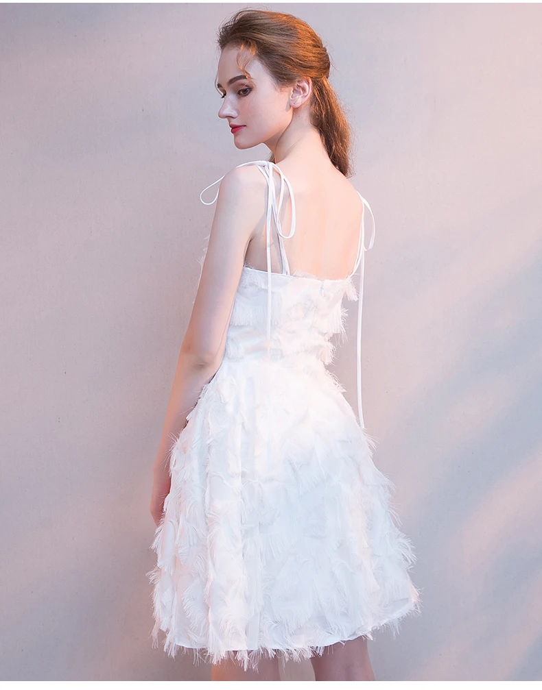 Красивое белое вечернее платье Эмили 2020 Короткие трапециевидные платья для