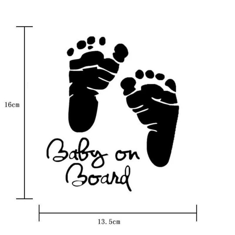 BEMOST 5Pcs/lot Car Styling New Design Warning Signs Stickers Vinyl Waterproof Lovely Baby On Board Footprints Auto Decals | Автомобили и