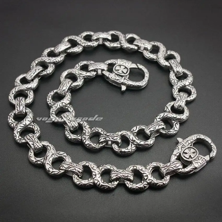 Мужской байкерский кошелек с цепочкой 14 &quot~ 36&quot готический крест из нержавеющей