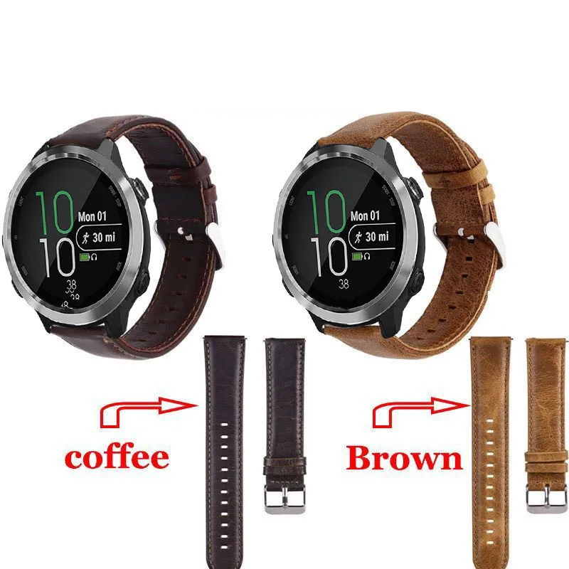 Высокое качество кожаный ремешок для garmin Forerunner 645 Смарт-часы сменный Браслет для garmin Vivoactive 3 браслет