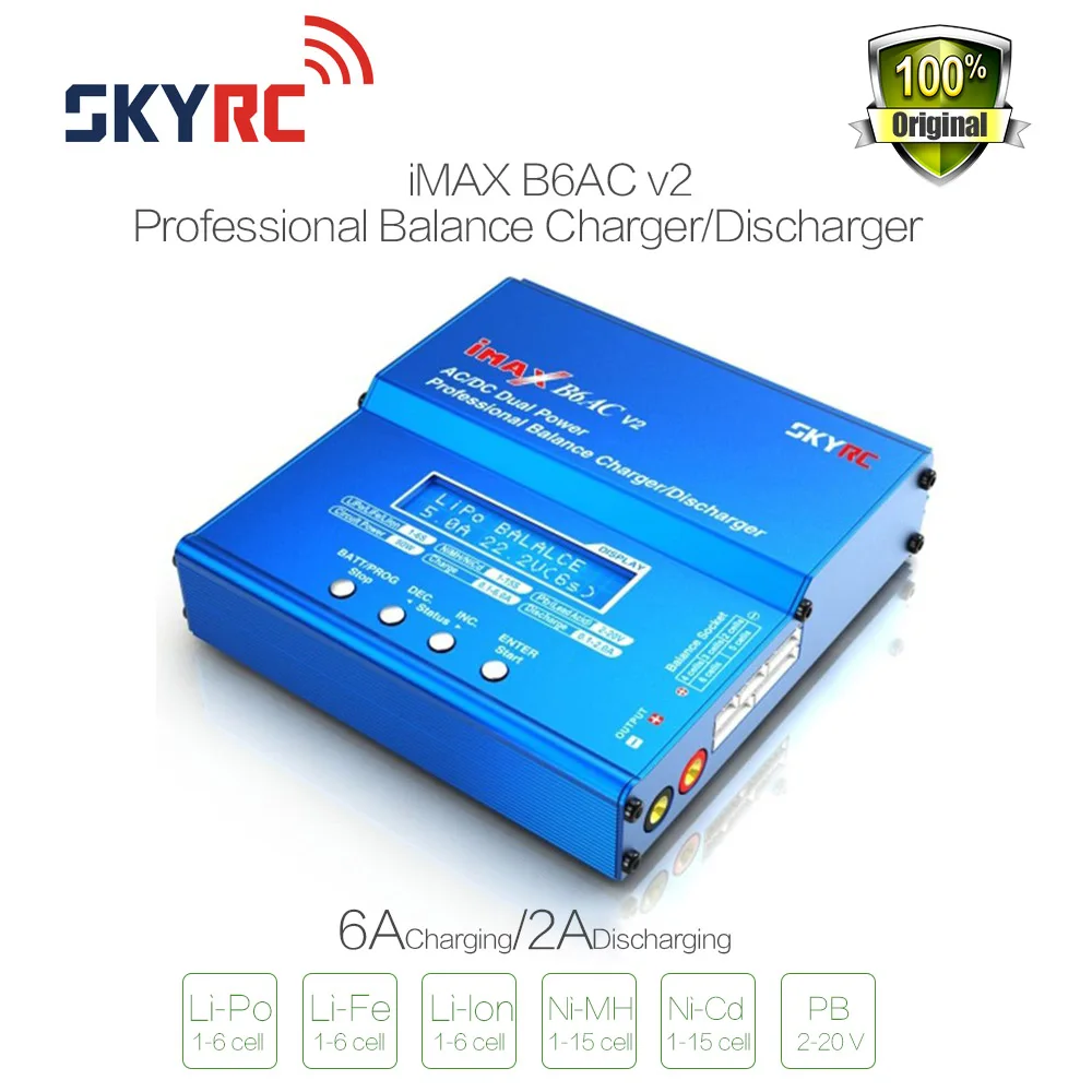 

Original SKYRC iMAX B6AC V2 6A Lipo Battery Balance Charger LCD Display Discharger For RC Model Battery Charging Re-peak Mode