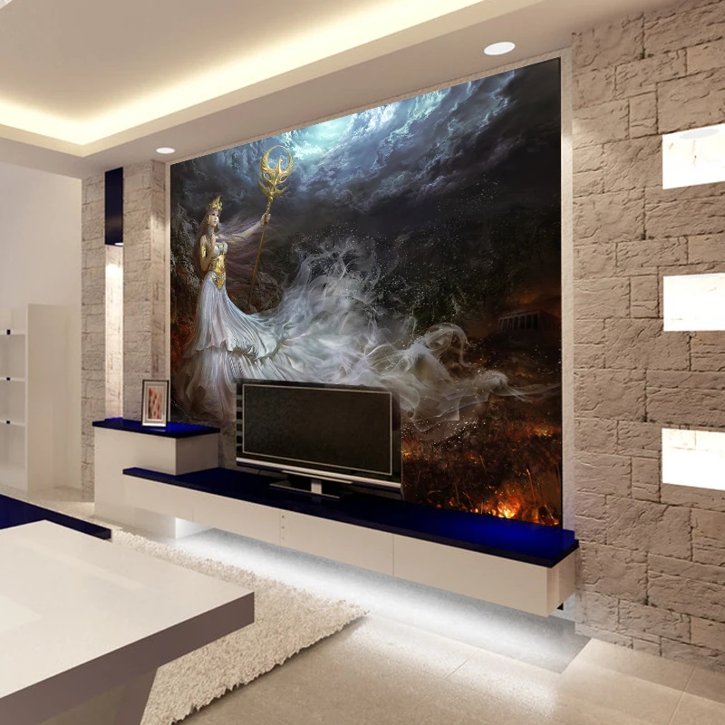 Обои beibehang для спальни с изображением героев мультфильмов богини Афины|wallpaper