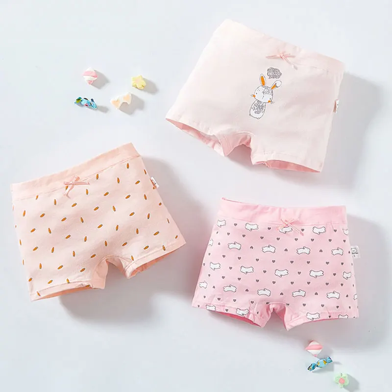 05 Bunny Розовые хлопковые шорты для девочек с рисунками из мультфильмов детское нижнее белье с четырьмя углами противоскользящие леггинсы для маленьких девочек - Цвет: 05 Bunny