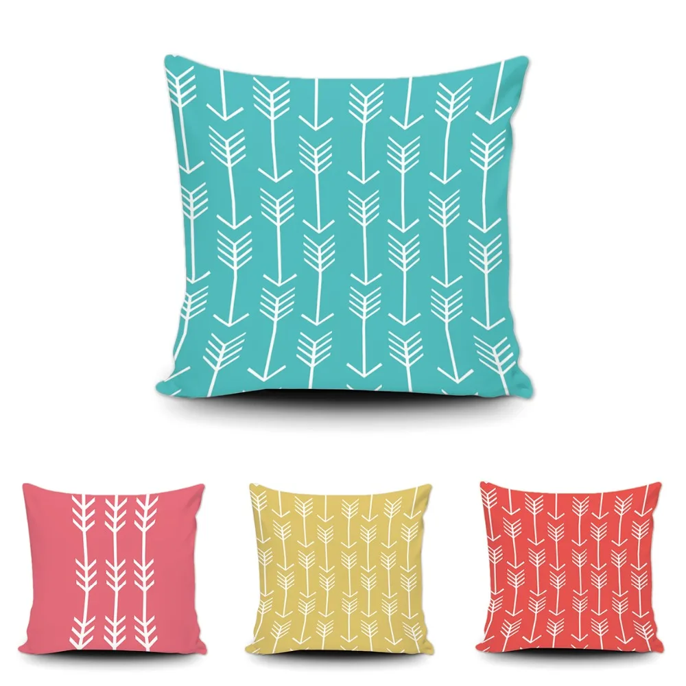 Оригинальный дизайн красные зеленые с геометрическим узором Чехлы для подушек