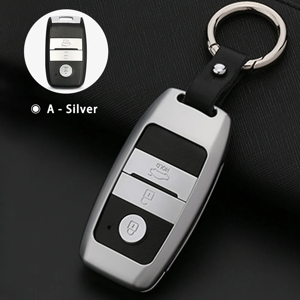 Style A Silver Кожаный чехол для ключей автомобиля для Kia Rio X-Line Sportage Rio Sorento Cerato Ceed Soul Ceed Rio 3 Rio 4 K3 K4 K5 KX5 KX7 аксессуары - Название цвета: Style A Silver