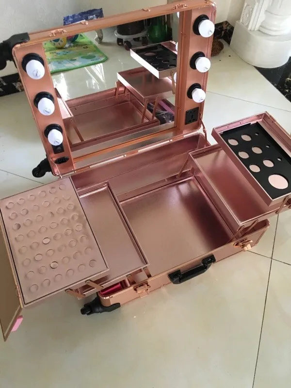 Профессиональный портативный вращающийся студийный чехол для косметики с