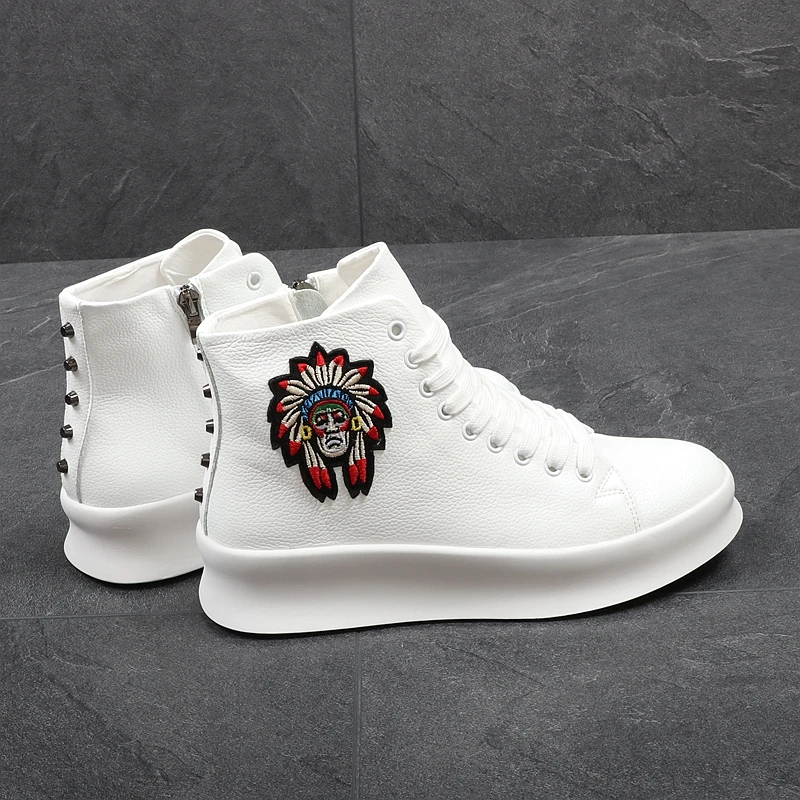 CuddlyIIPanda новые модные высокие повседневные туфли для мужчин весна-осень дышащие