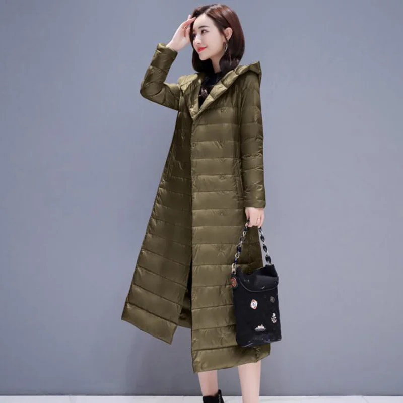 Женская куртка на утином пуху зимняя верхняя одежда 2018 пальто женская длинная