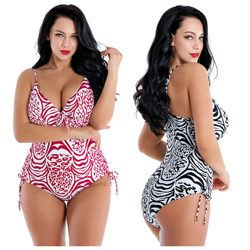 2019 размера плюс купальник женский цельный сексуальный купальный костюм с пуш ап