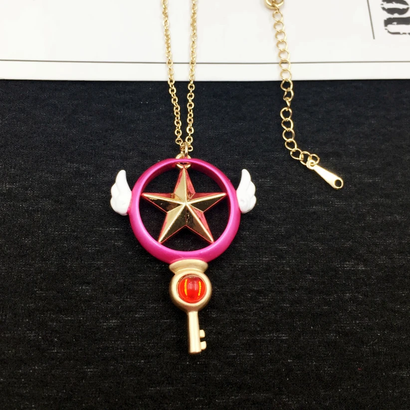 Ожерелье с кулоном SAKURA Card Captor милый розовый брелок для косплея аксессуары женщин