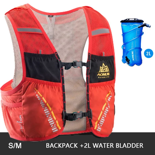 red SM set 4 AONIJIE 5L гидратация пакет рюкзак сумка Жилет Жгут водный Пузырь походный Кемпинг бег марафон гонки скалолазание C933 - Цвет: red SM set 4