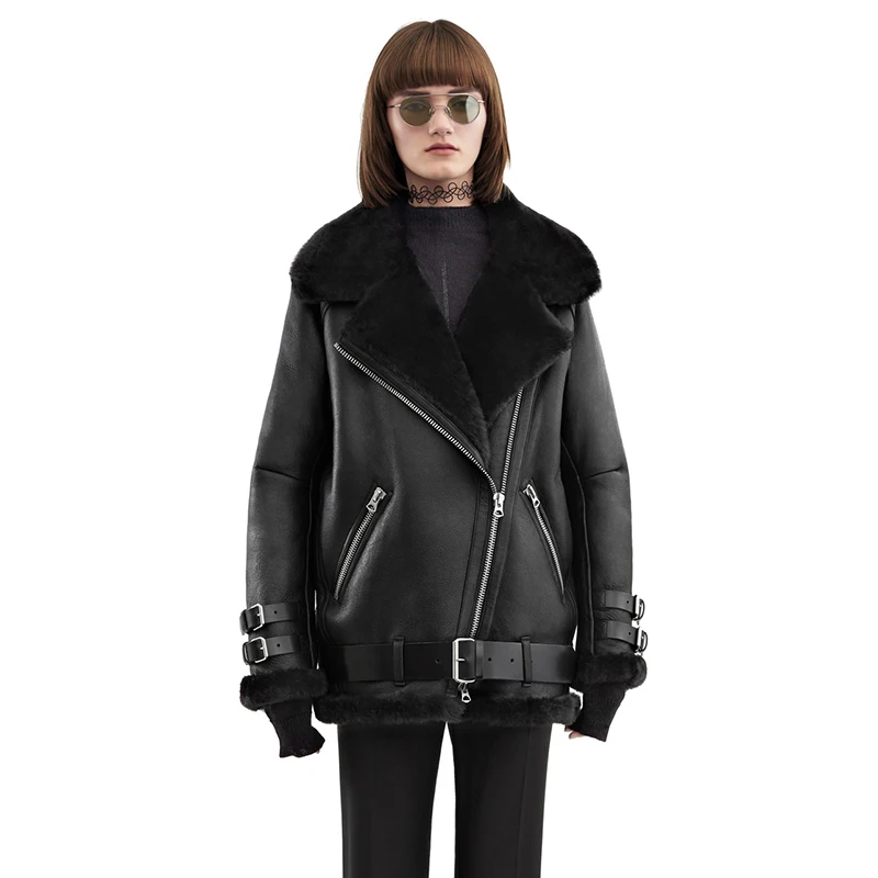 Женское теплое пальто из натуральной овечьей шерсти мериноса длинное