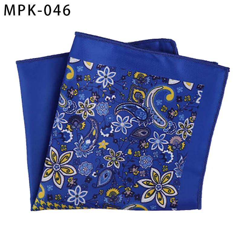 MPK-46 YISHLINE отличительный мужской модный мужской Карманный платок квадратный модный принт большой мужской Цветочный горошек мужской нагрудный платок для мужского костюма - Цвет: MPK-46