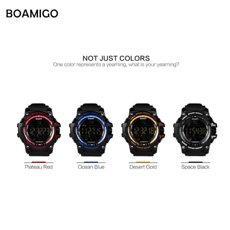 Часы BOAMIGO мужские спортивные цифровые шагомер калории напоминания о сообщениях