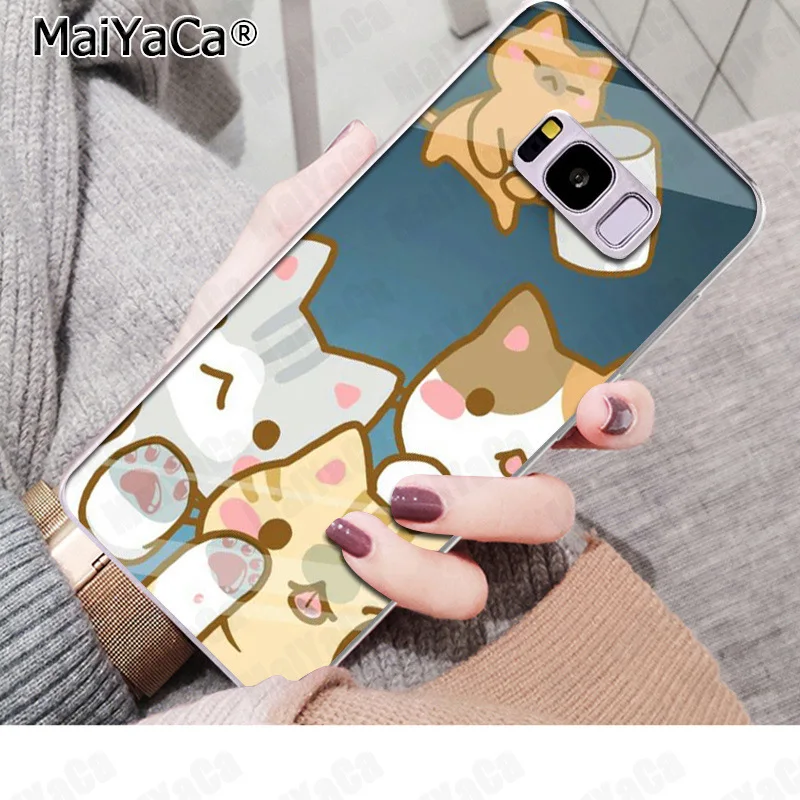 MaiYaCa милый имбирный пицца бант Кот kawaii чехол для телефона модный Samsung S9 plus S5 S6 S6edge