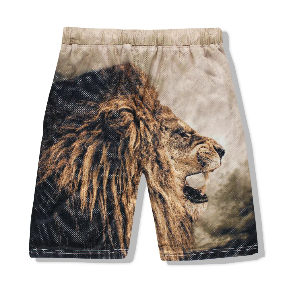 2019 мужской брендовый спортивный костюм с 3D принтом льва летний комплект из 2