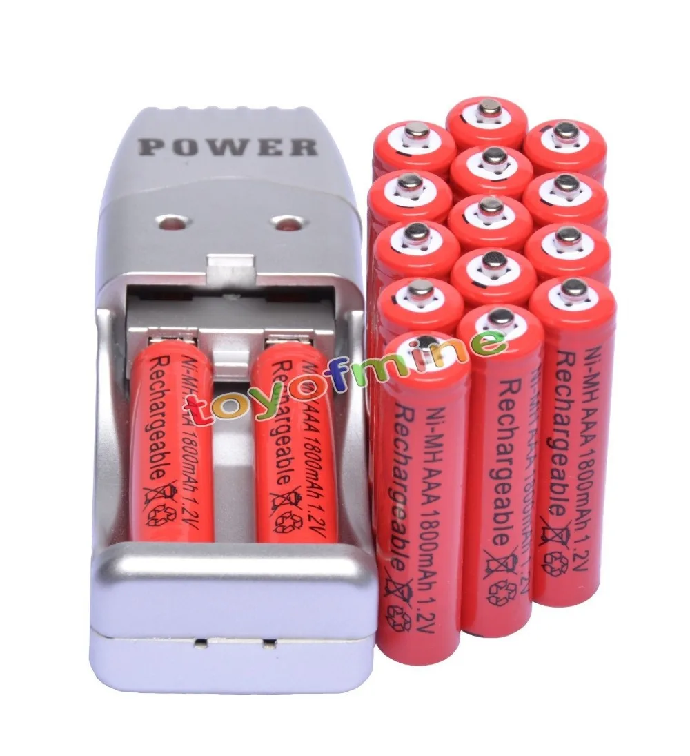 2/4/8/12/16/20 шт AAA 3A красный цвет 1 2 в Ni MH 1800mAh аккумуляторная батарея + USB зарядное