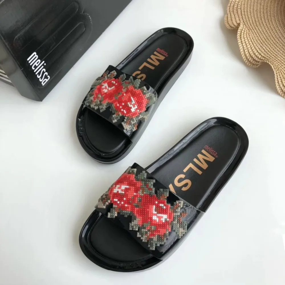 Melissa Beach Slide/Новинка 2019 года Женские сандалии на плоской подошве Обувь для женщин