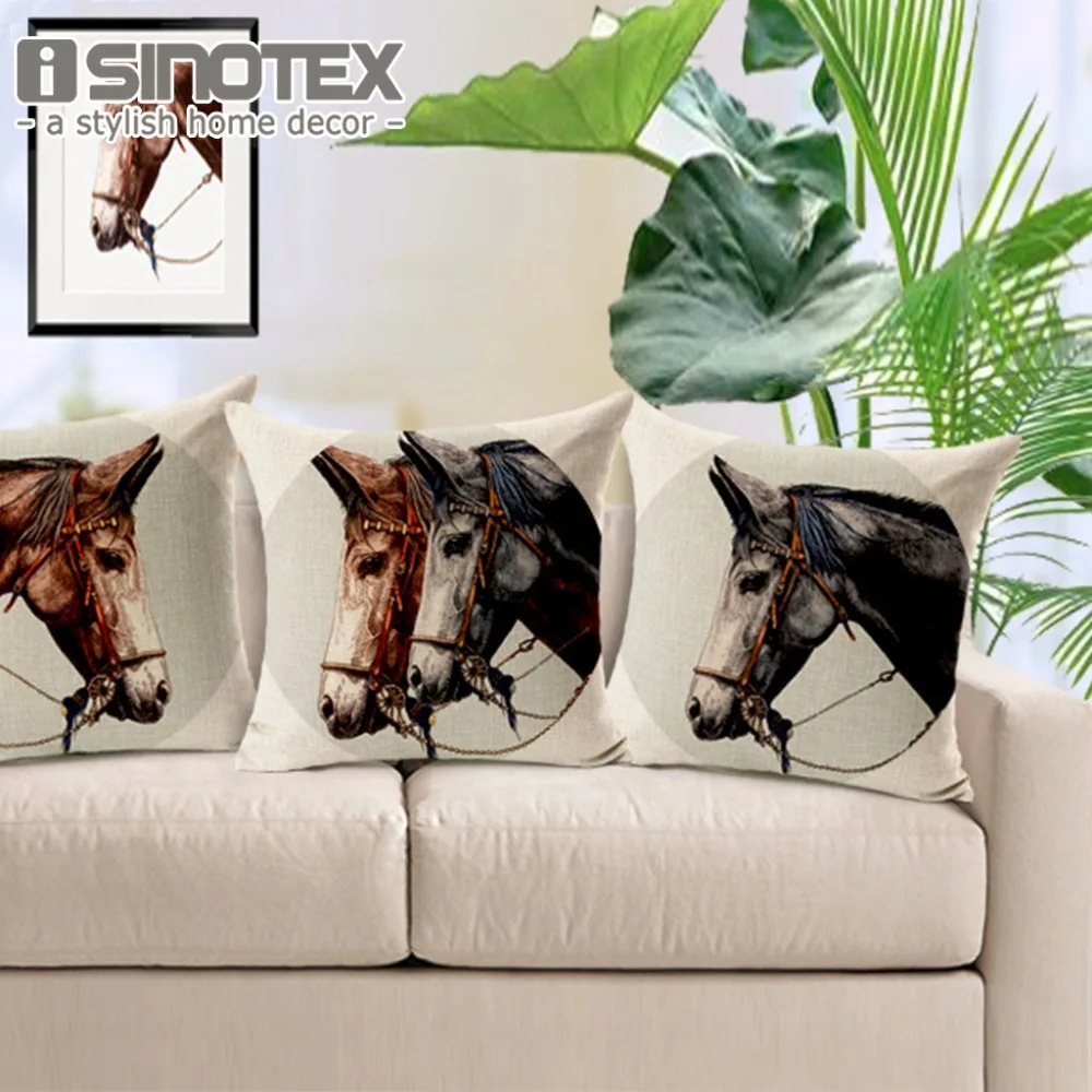 Подушки с рисунком лошади модные европейский стиль домашний декор декоративные