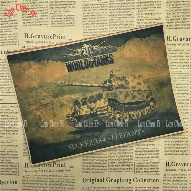 World of Tanks классические игры постер фильма комплект крафт Бумага кафе бар ретро