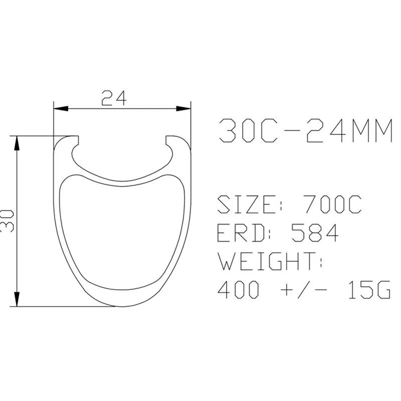 700c дорожные велосипедные диски 30x24 мм клинчерное углеродное колесо обод