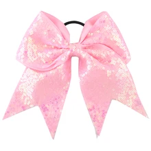 8 Inch Girls Sequin Grosgrain Elastic Hair Bands Ribbon Hair Bow Kids Children Hair Big Bow Headwear Women Hair Accessories (4)