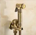 Античная бронзовая ручная Лейка для биде, набор для душа, медный распылитель для биде Lanos, смеситель для туалета, кран для туалета, настенный кран